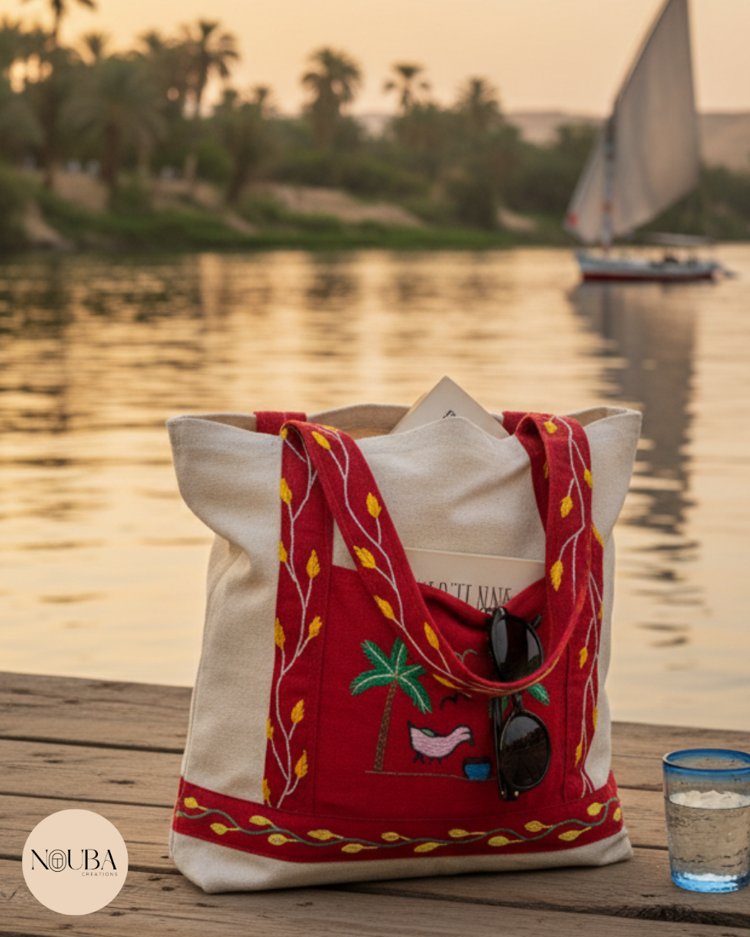 Tote Bags Faits Main – Motifs Égyptiens & Orientaux | Nouba Creations