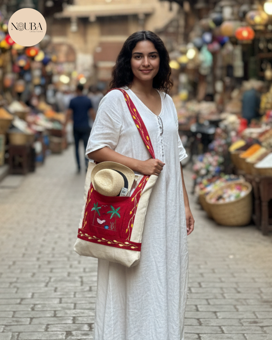 Tote Bag Oriental Fait Main – Broderies Égyptiennes Artisanales