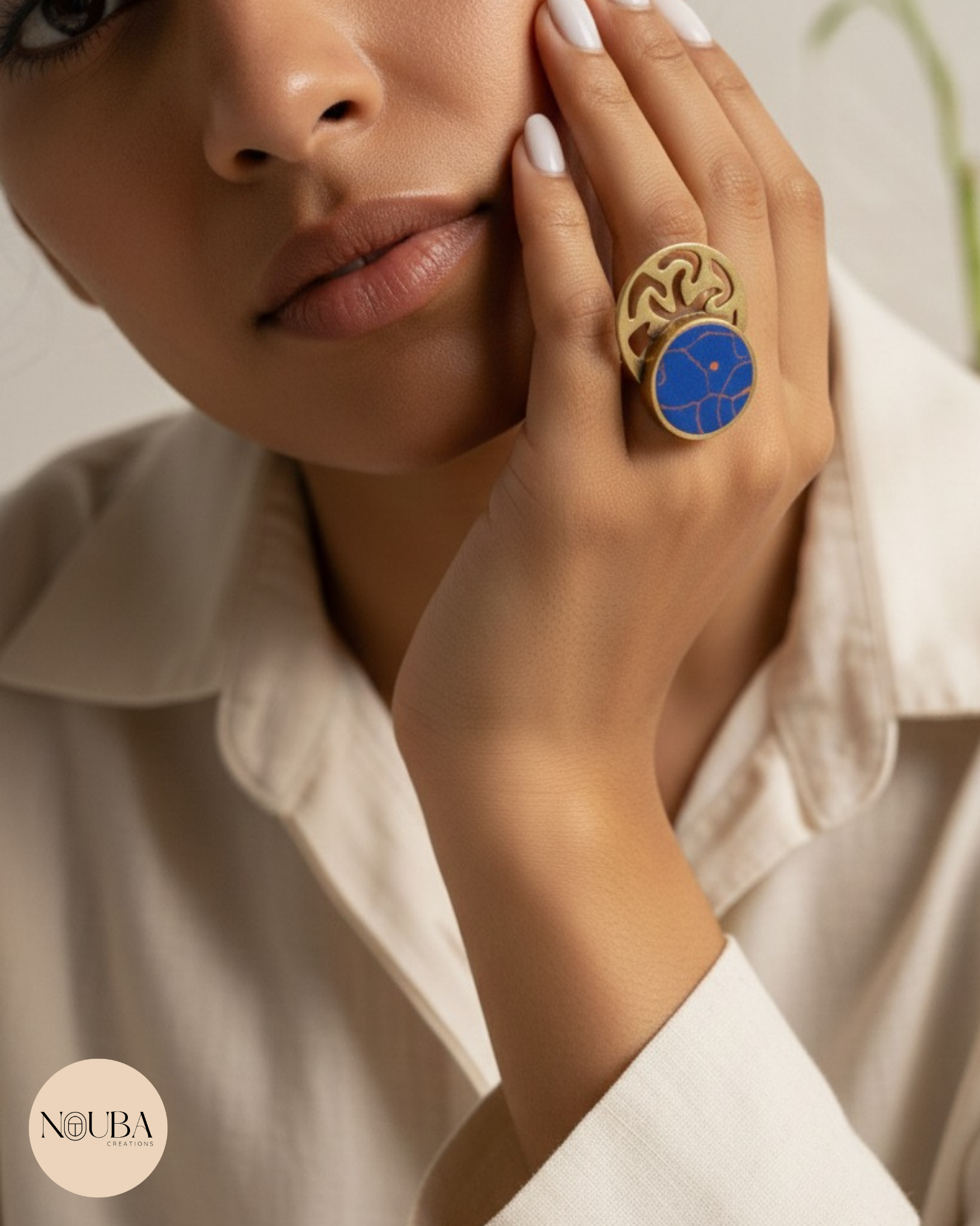 Bague en Argent 925 avec Pierre Semi-Précieuse – Design Oriental