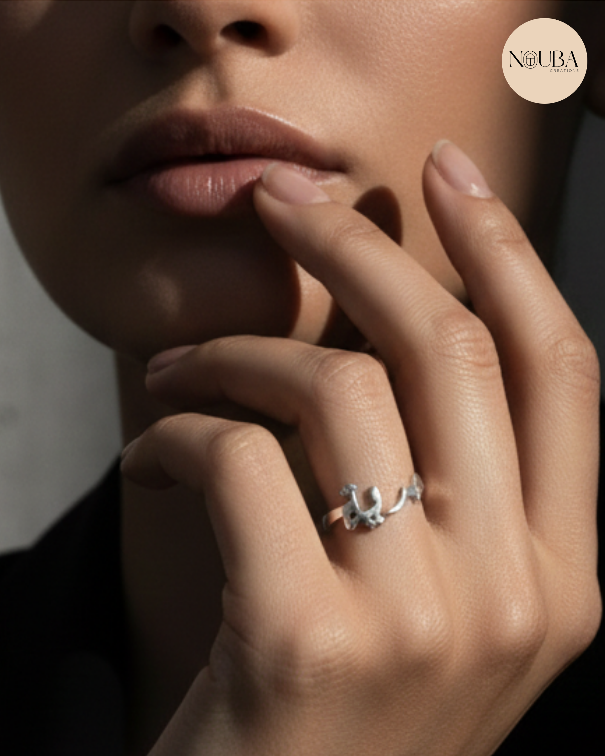 Bague argent 925 calligraphie arabe “Liberté” – Bijou oriental fait main