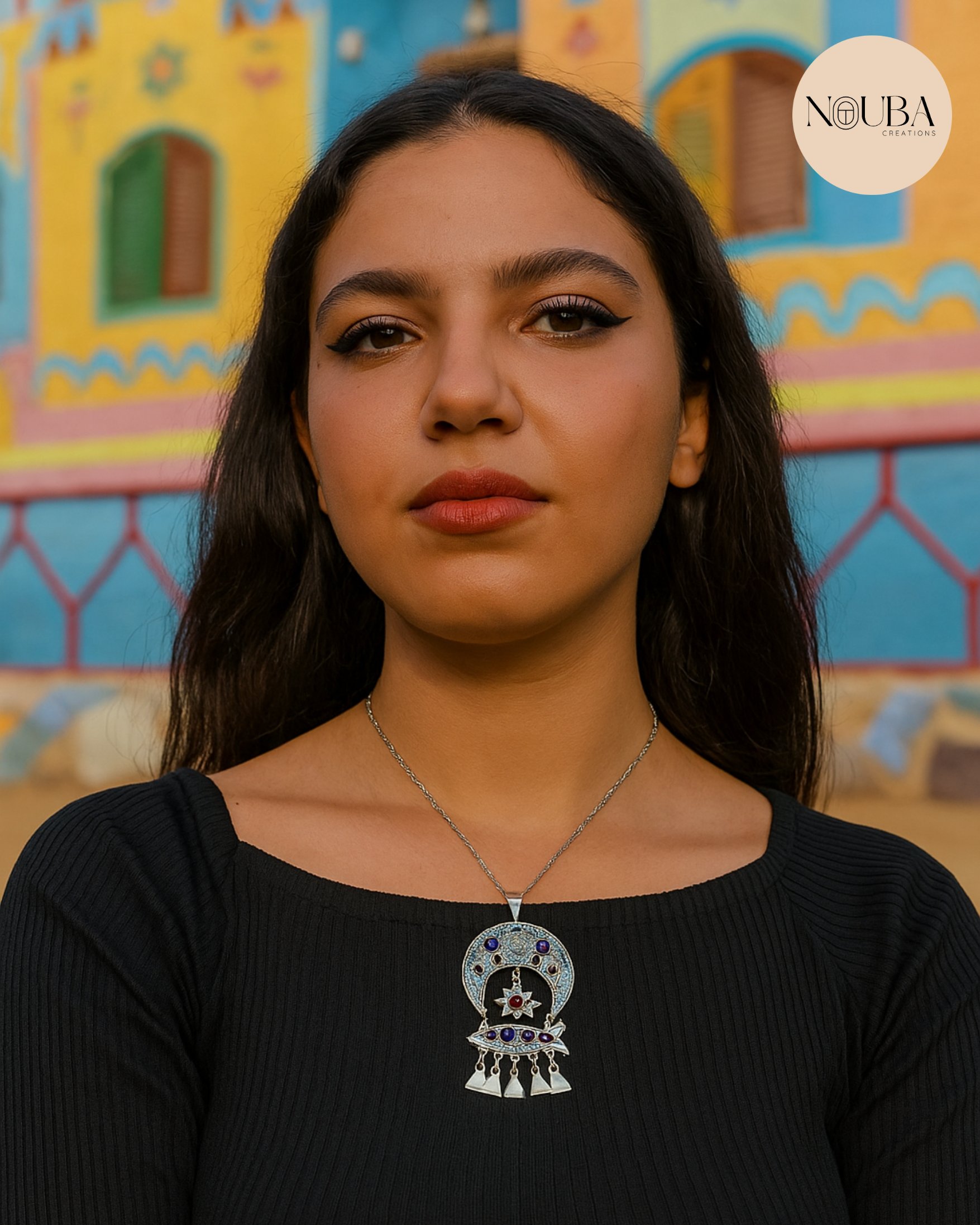 Collier Égyptien Artisanal en Argent 925 – Pendentif Traditionnel Fait Main