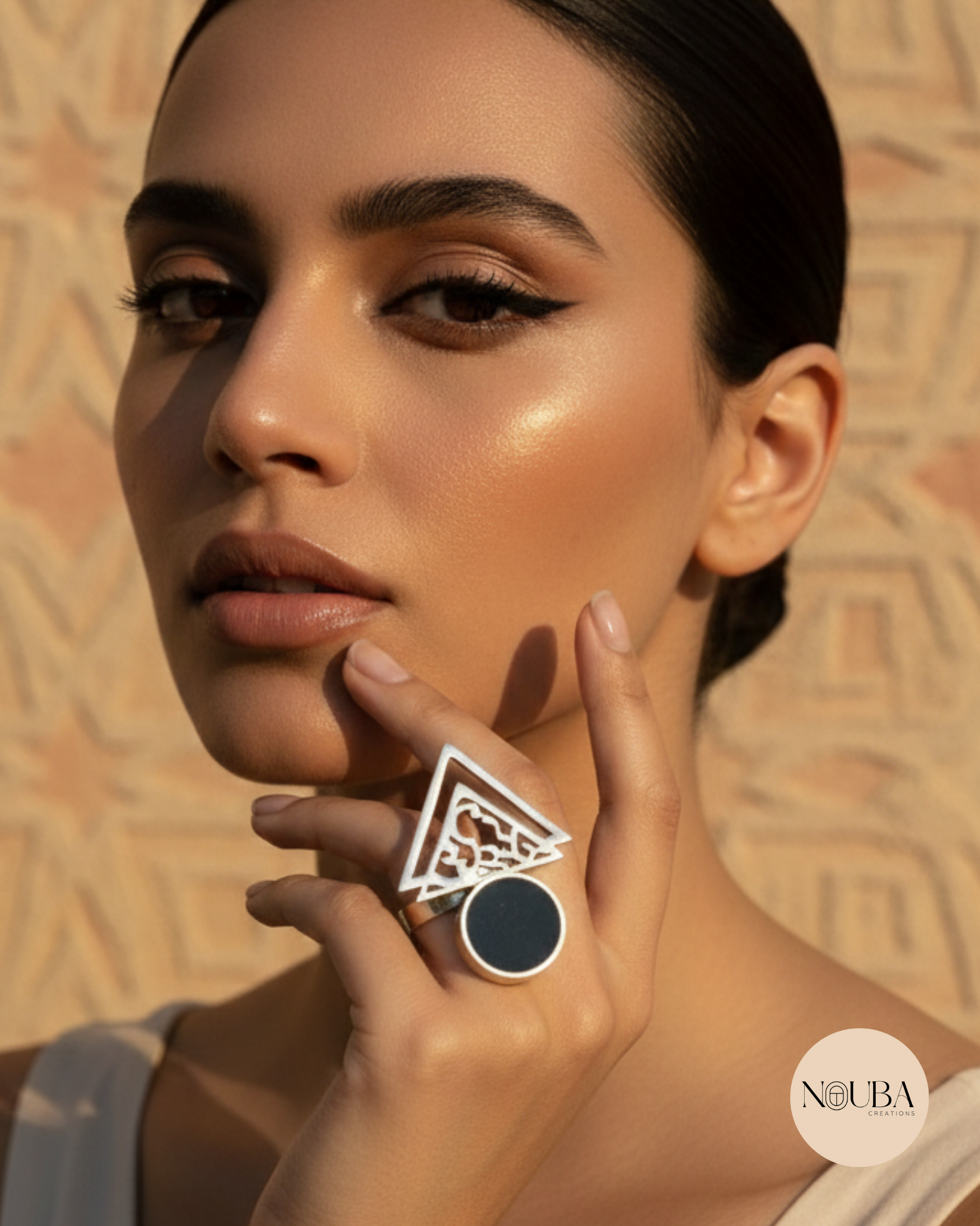 Bague Arabesque Orientale en Argent 925 – Design Géométrique Inspiré de l’Art Arabo-Oriental