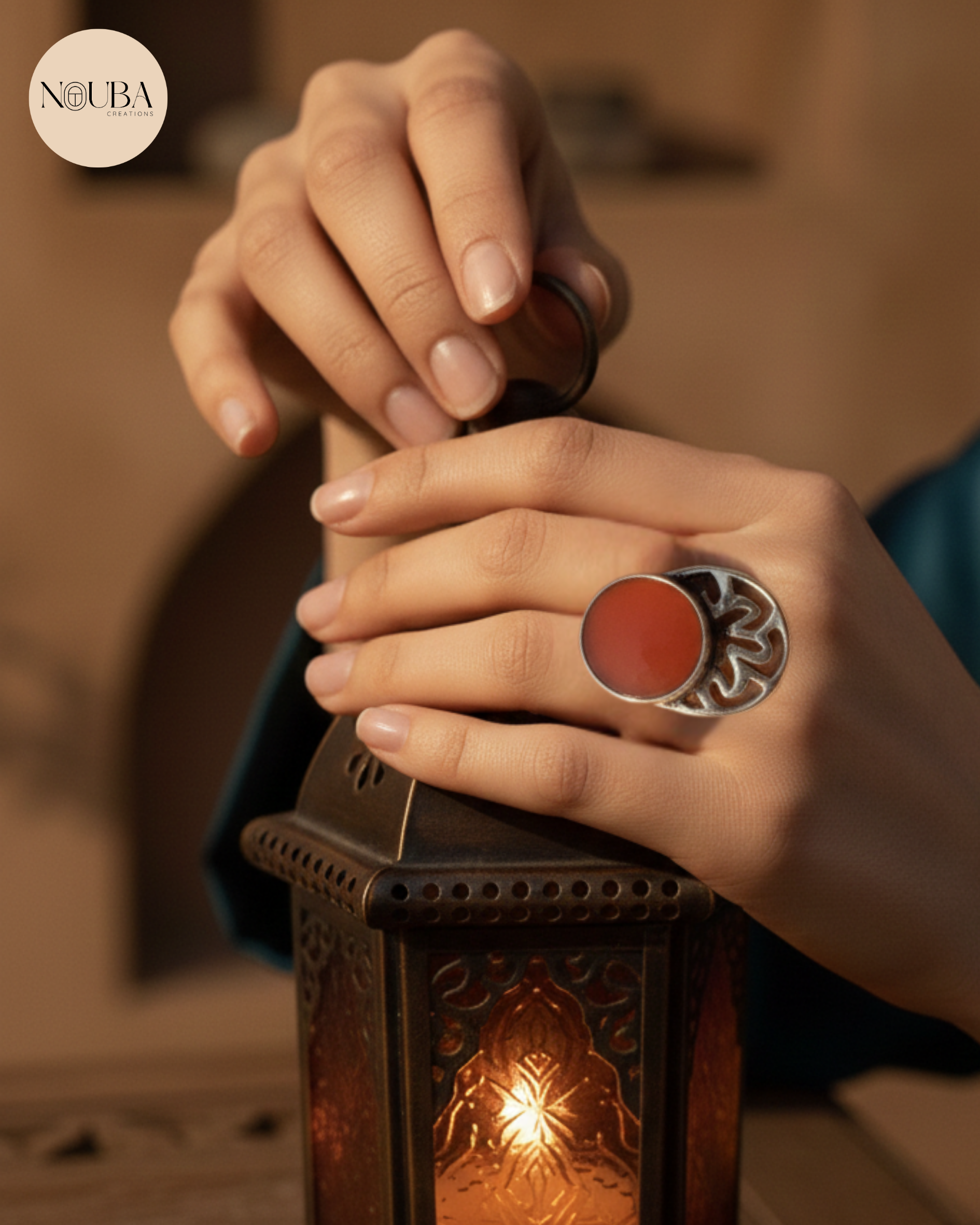 Bague Orientale en Argent 925 avec Pierre Rouge – Bijou Artisanal Inspiré de l’Orient