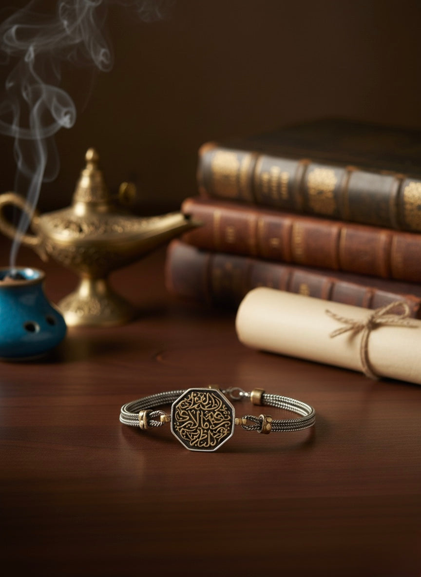 Bracelet en Argent 925 – Calligraphie Arabe “Le cœur voit ce que les yeux ne voient pas”