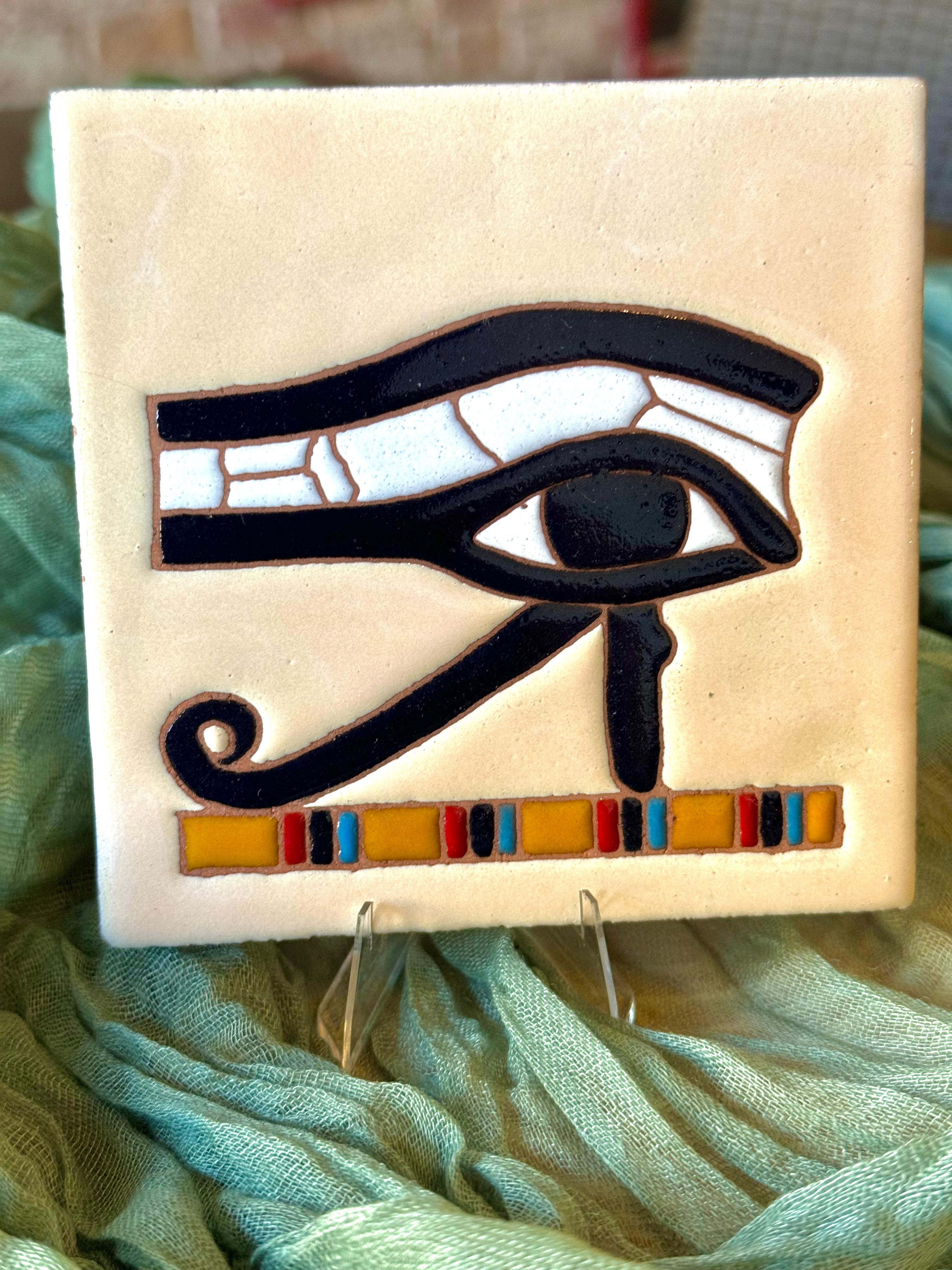 Sous-Verre Œil d’Horus en Céramique – Fait Main – Artisanat Égyptien